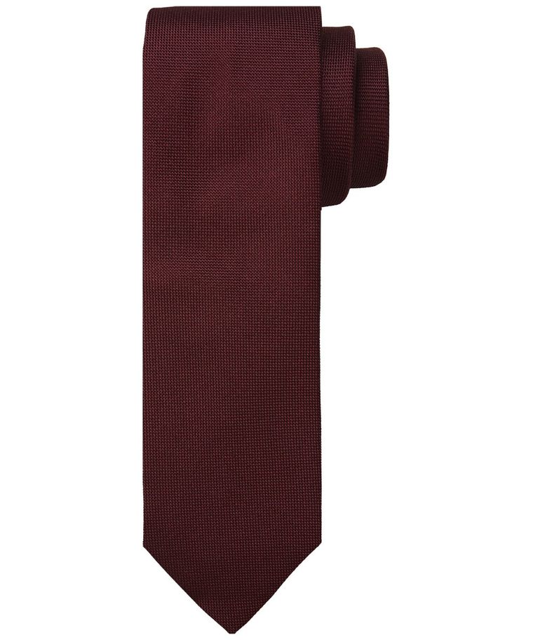 Bordeaux zijden geweven stropdas