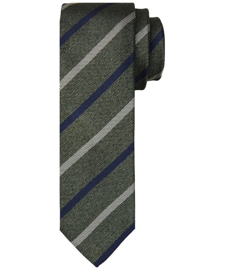 Green melange woven silk tie