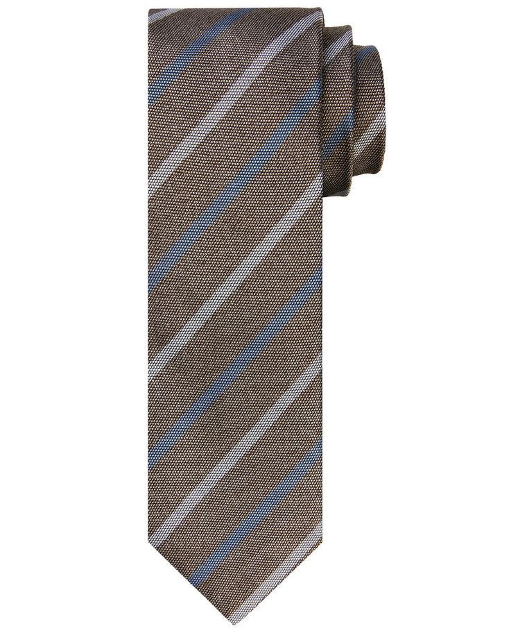 Brown striped silk tie