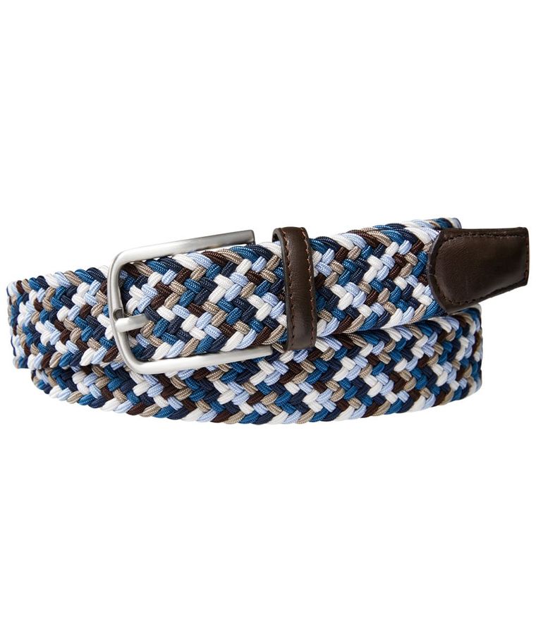 Elastic braided belt - blue