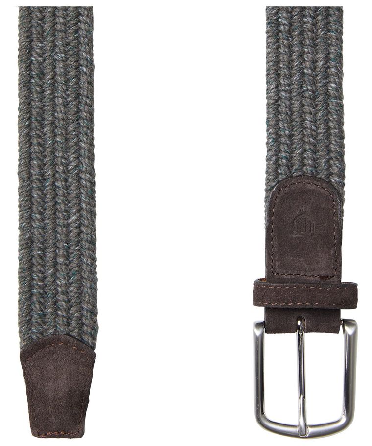 Olive green woollen braided belt