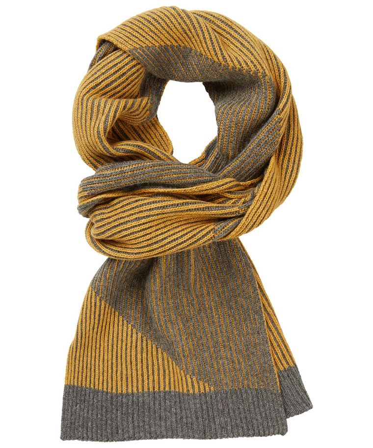 Grey yellow print scarf