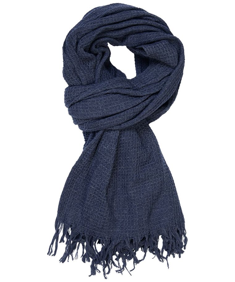 Navy woven scarf