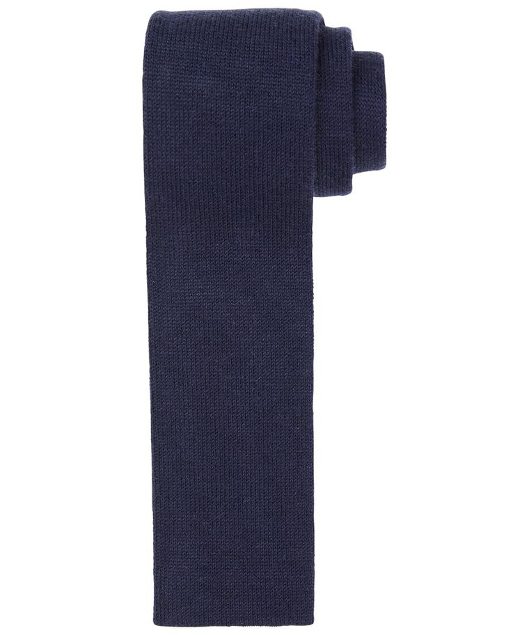 Navy knitted cashmere tie