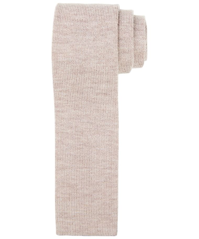 Camel knitted cashmere tie