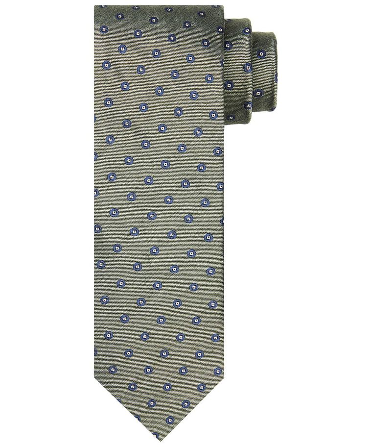 Groene zijden print stropdas