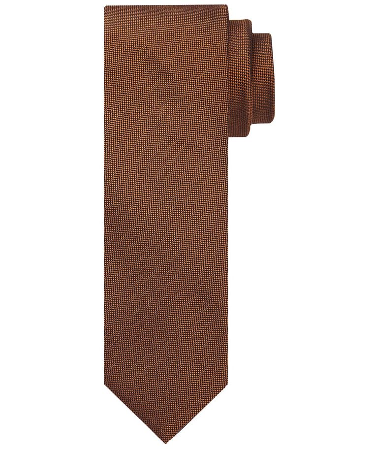 Oranje zijden stropdas