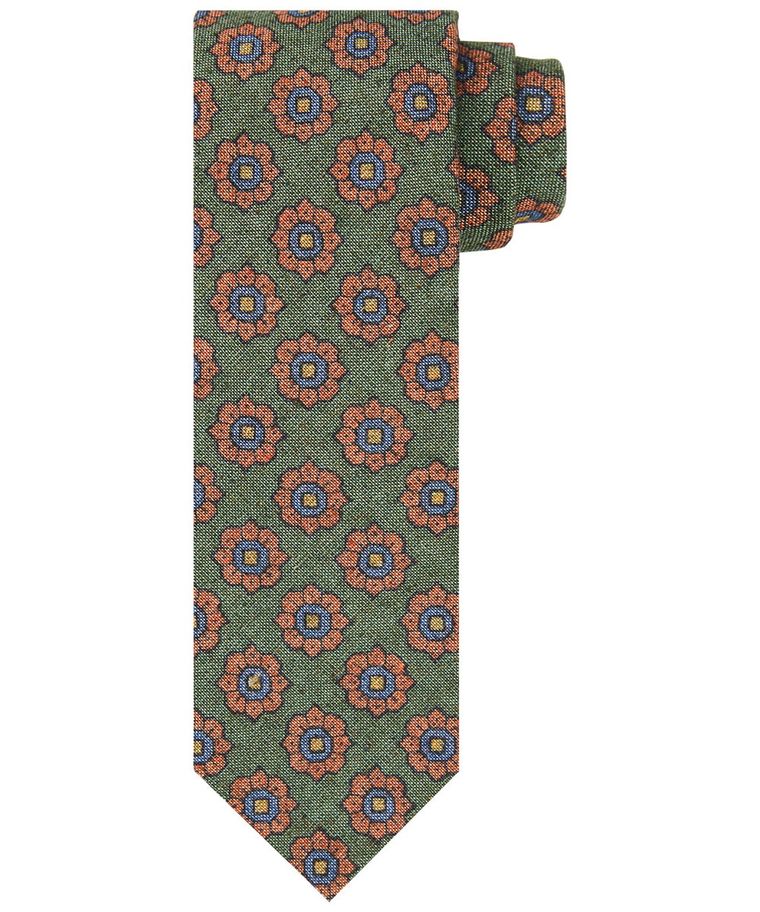 Green flowerprint tie