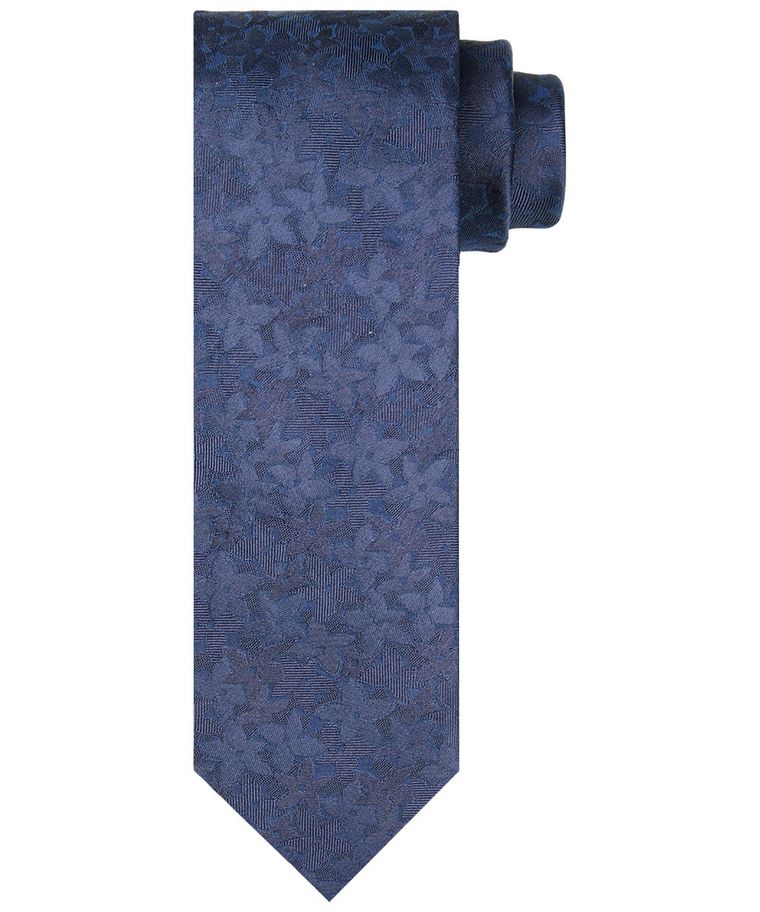 Blauwe bloemenprint stropdas