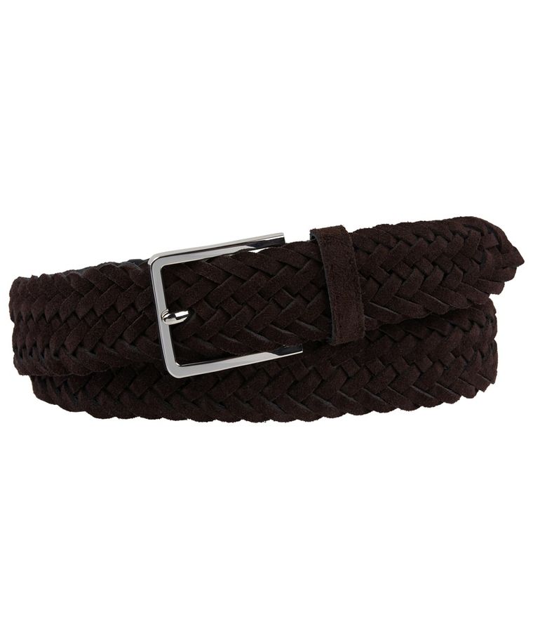 Brown suede handbraided belt