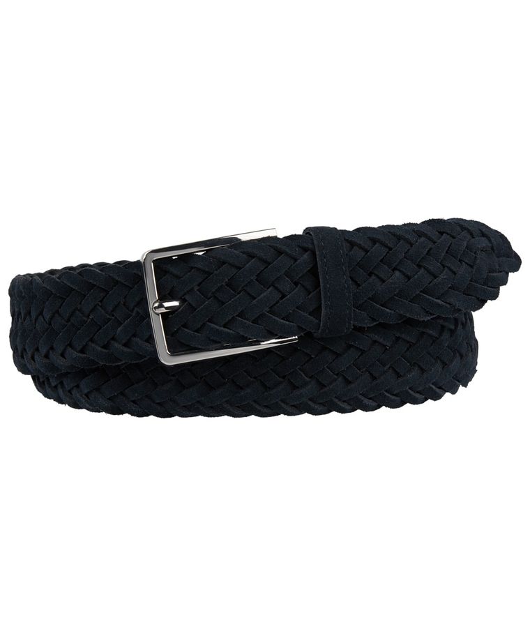 Navy suede handbraided belt
