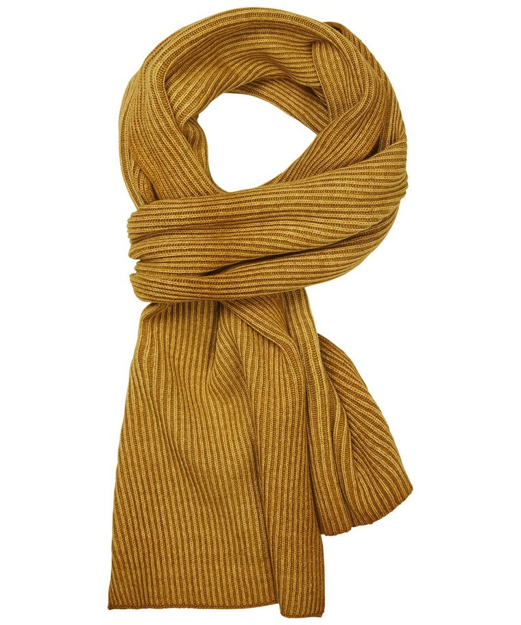 Yellow wool blend scarf