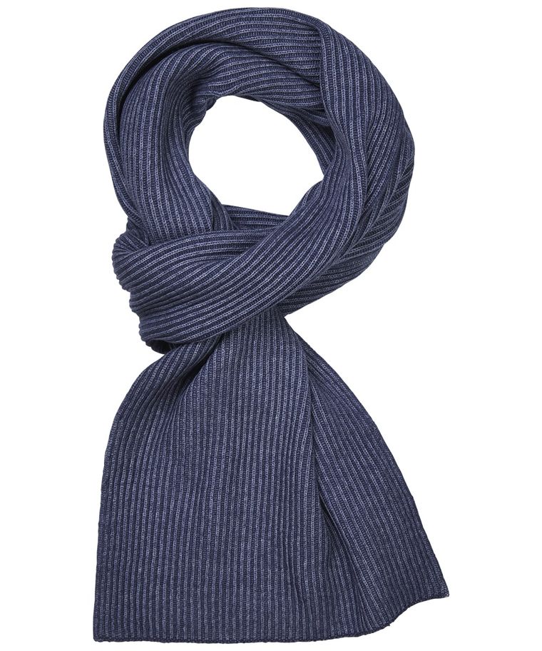 Denim wool blend scarf