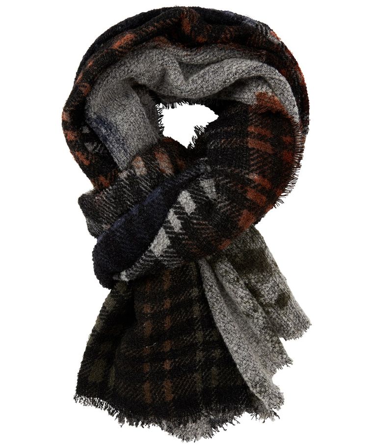 Grey wool blend scarf
