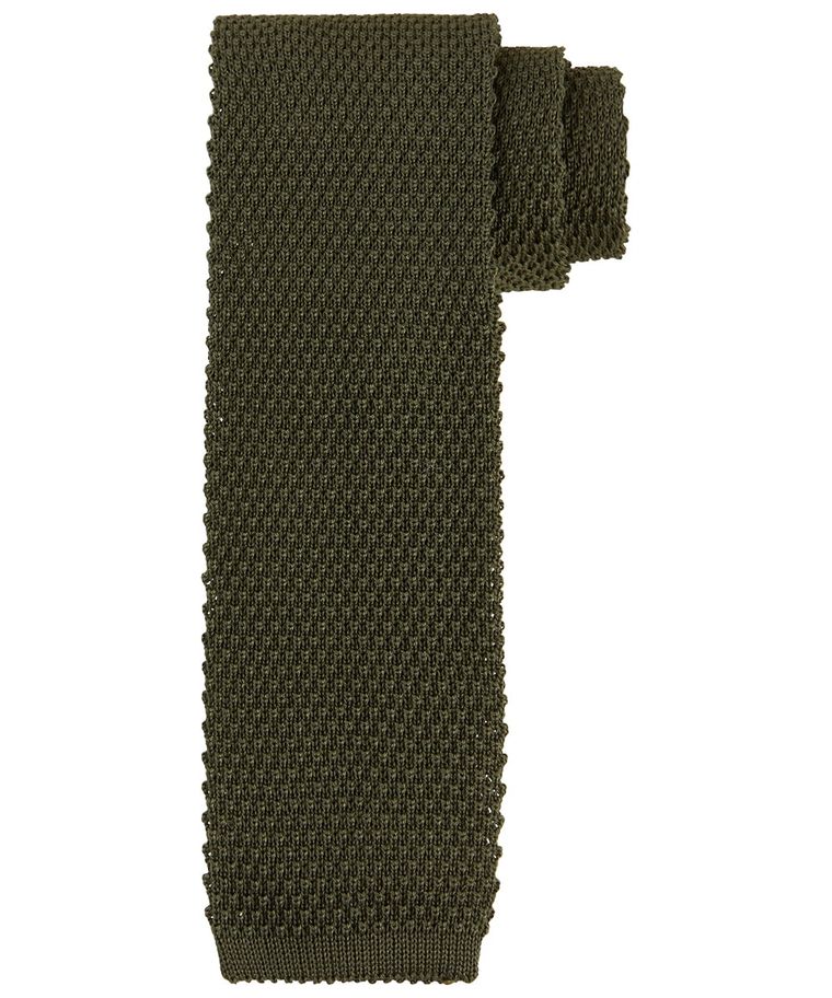 Green knitted tie