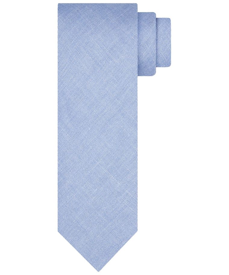 Blue print linen silk tie