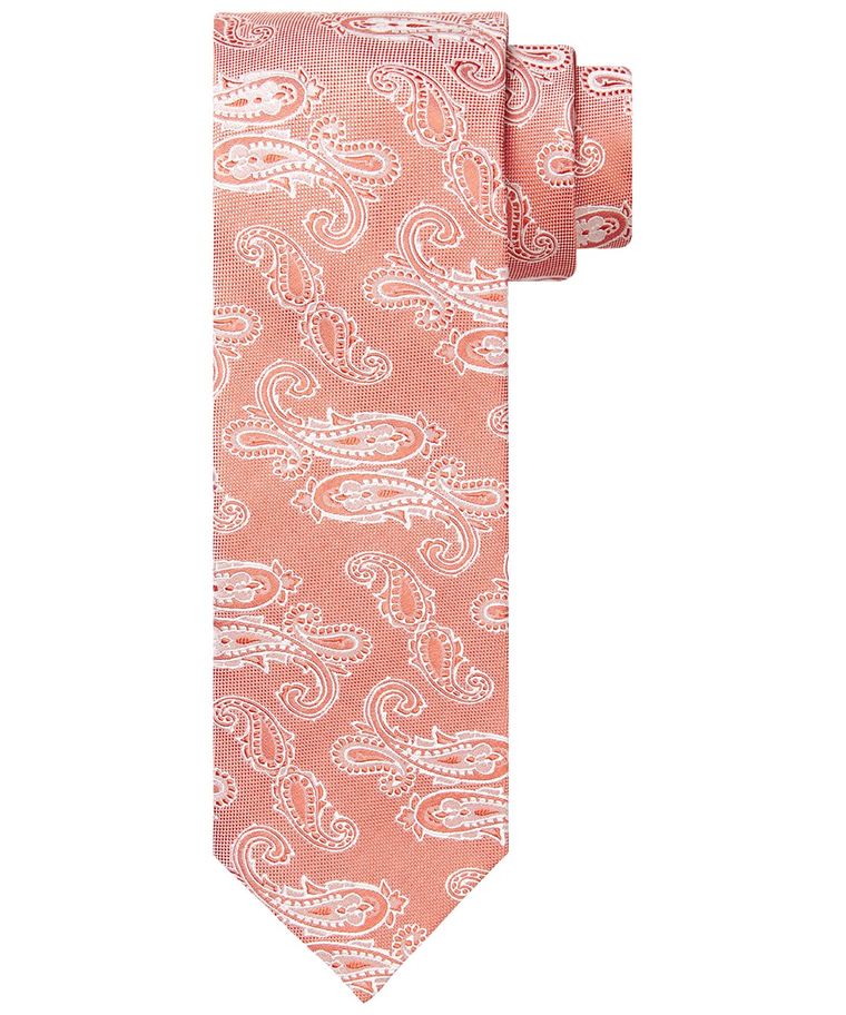 Coral silk tie