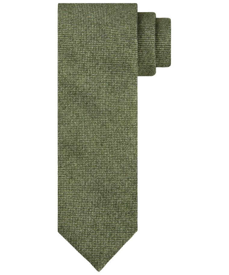 Green cotton-blend tie