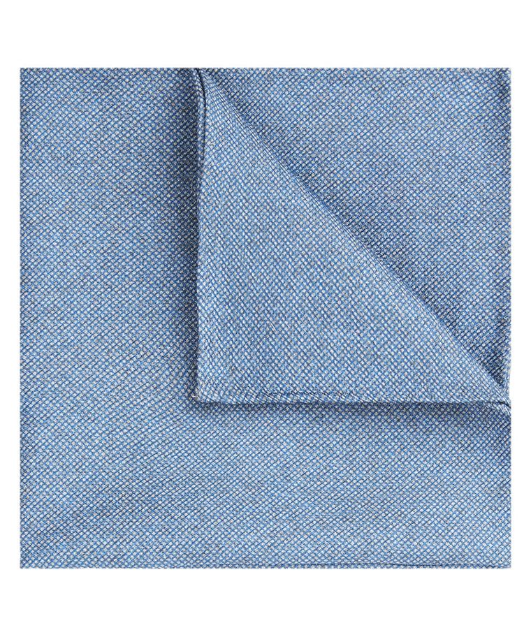 Blue cotton-blend pocket square