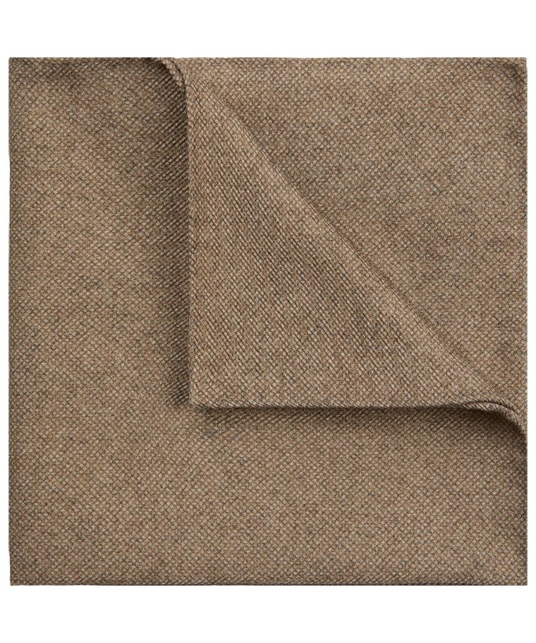 Camel cotton-blend pocket square