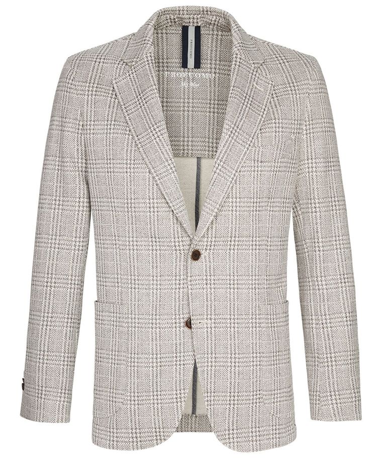 Beige knitted check jacket