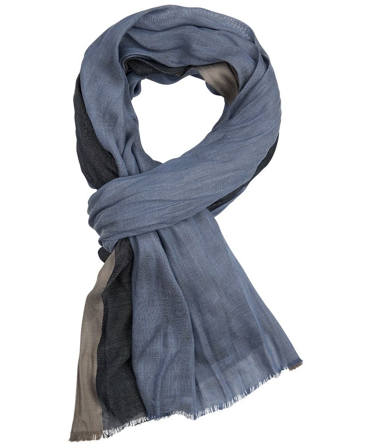 Navy viscose-blend scarf