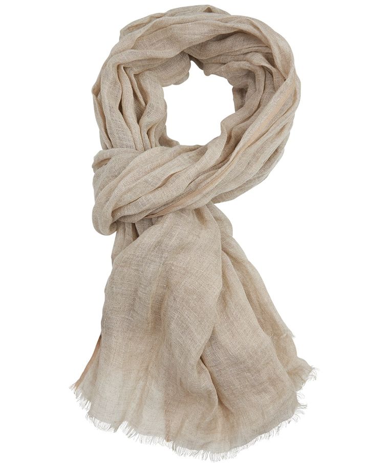 Beige solid linen scarf