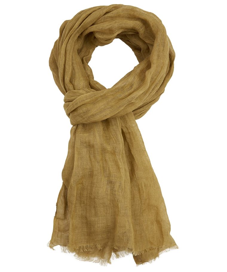 Yellow solid linen scarf