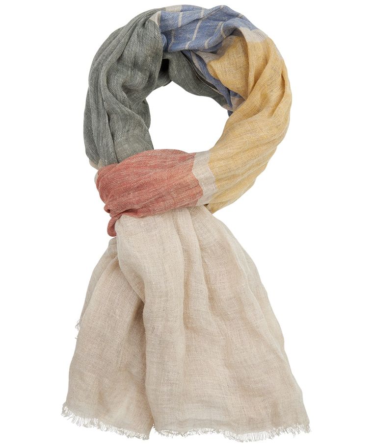 Olive rust colored linen scarf