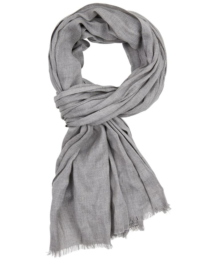 Grey solid cotton scarf