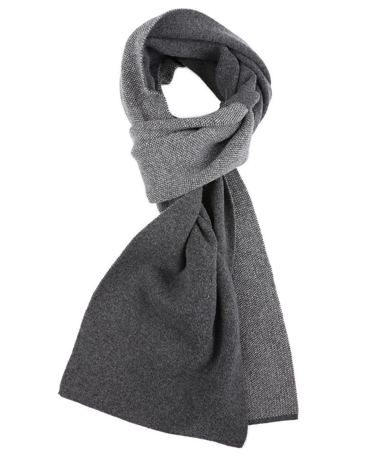 Grey knitted scarf