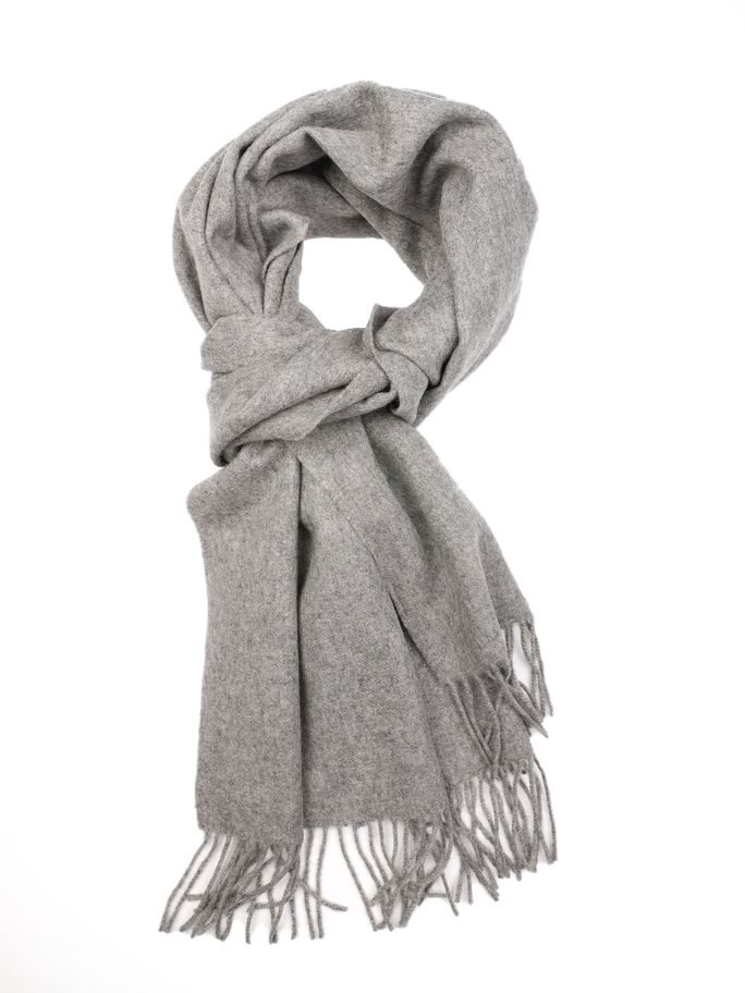 Grijze oversized wollen sjaal