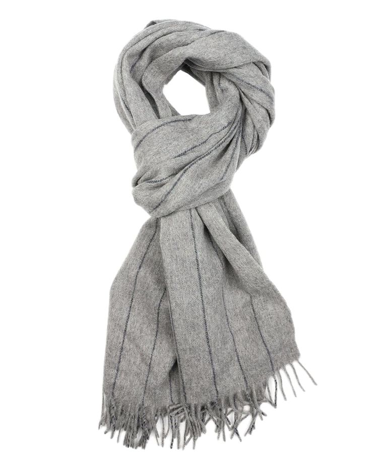 Grey oversized woolen scarf