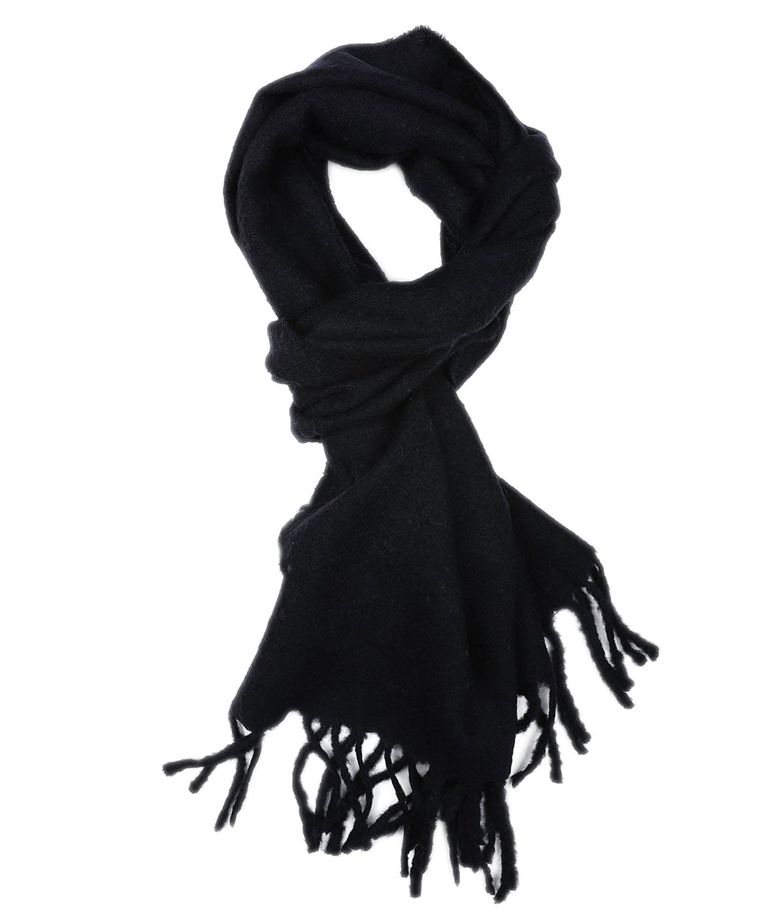 Navy boiled wool scarf