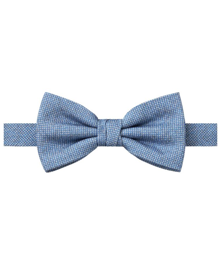 Blue cotton-blend bowtie