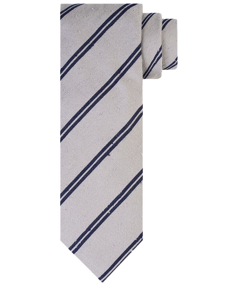 Grey silk-cotton tie