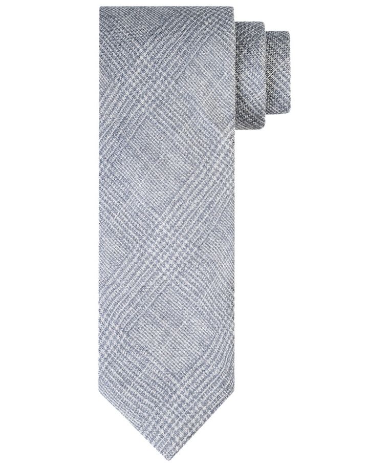 Grey cotton-silk tie