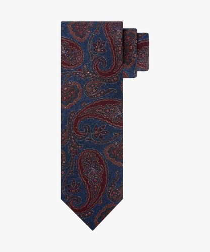 PROFUOMO Marineblaue Paisley-Krawatte