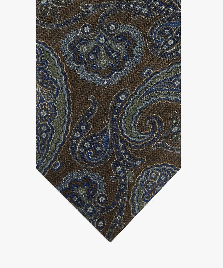 Olive green paisley tie 