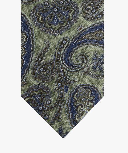PROFUOMO Grüne Paisley-Krawatte