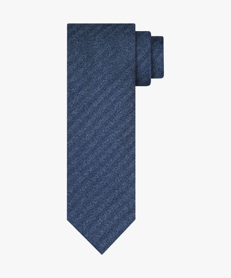 Marineblaue Krawatte aus Seiden-Baumwoll-Gemisch