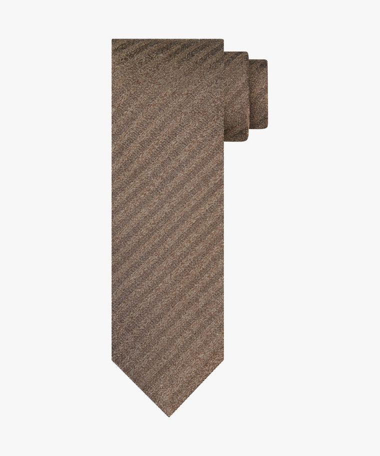 Brown silk-cotton tie
