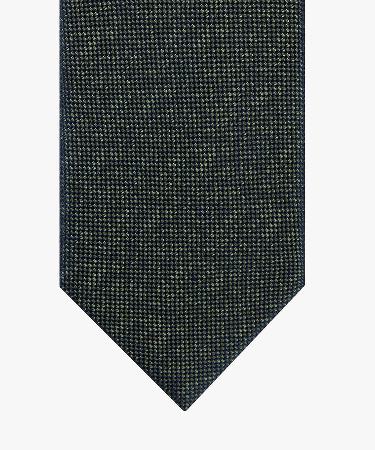 Army green silk tie