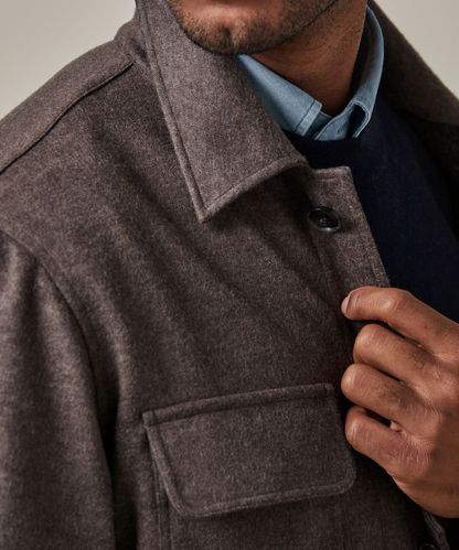 PROFUOMO Brown wool knitted overshirt