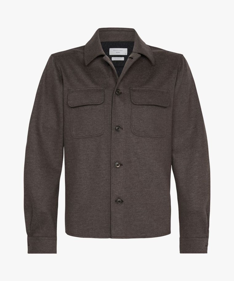 Brown wool knitted overshirt