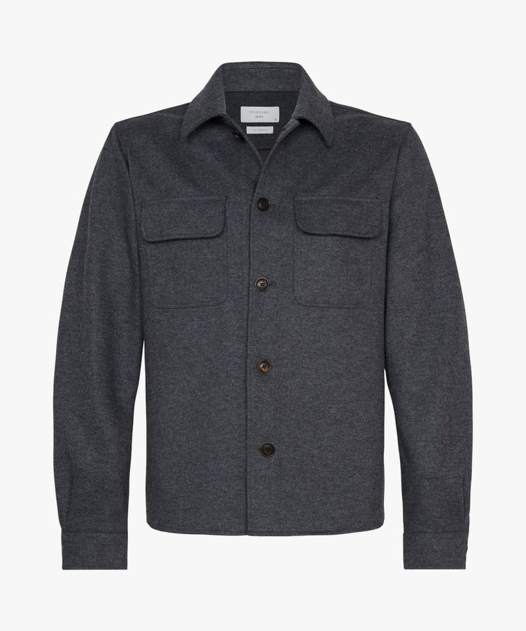 Grey wool knitted overshirt
