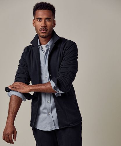 PROFUOMO Navy french terry overshirt 