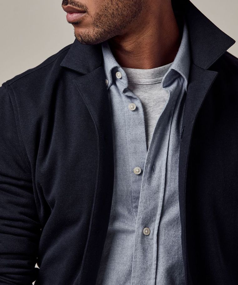 Navy french terry overshirt