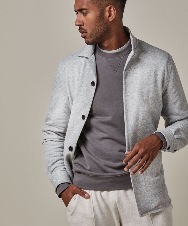 Grey french terry overshirt 