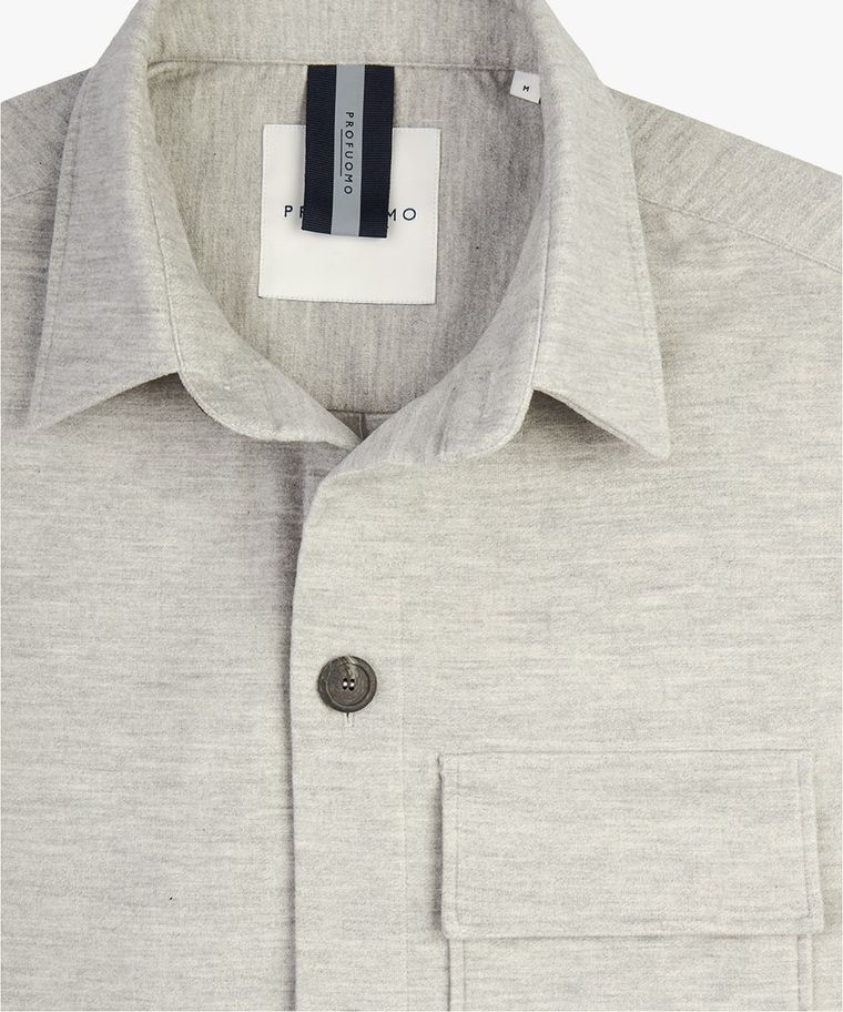 Grey cotton knitted overshirt